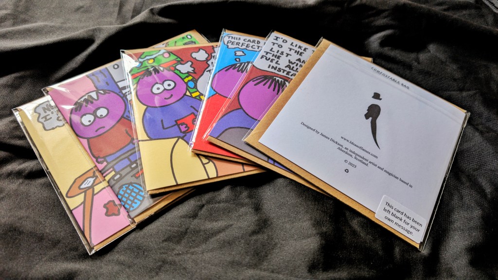 Aberdeen Artist James Dickson with the 2025 Winter Greetings Card Selection